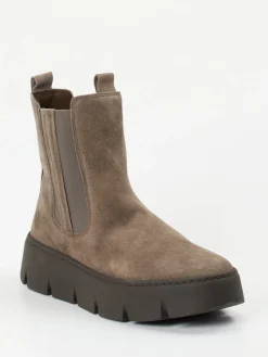 Damen Gabor – Chelsea-Stiefelette aus Veloursleder taupe