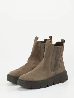 Damen Gabor – Chelsea-Stiefelette aus Veloursleder taupe