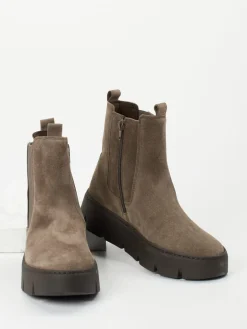 Damen Gabor – Chelsea-Stiefelette aus Veloursleder taupe