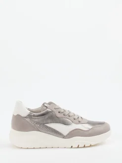Damen Gabor – Chunky Sneaker aus Kalbleder Silbermetallic
