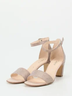 – High Heel Sandalette aus Metallicleder Roségold*Gabor Clearance