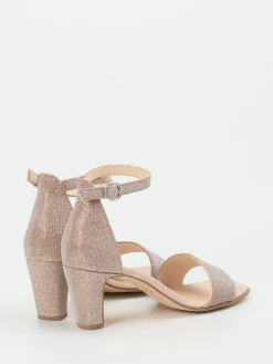 – High Heel Sandalette aus Metallicleder Roségold*Gabor Clearance