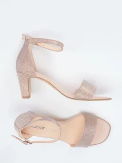 – High Heel Sandalette aus Metallicleder Roségold*Gabor Clearance