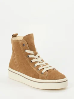 Damen Gabor – High-Top Sneaker aus Veloursleder karamell