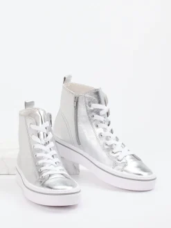 – High-Top-Sneaker aus Metallicleder*Gabor Sale