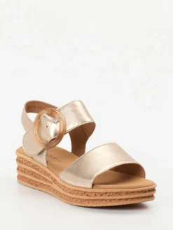 – Keilsandalette aus Metallicleder farben*Gabor Outlet