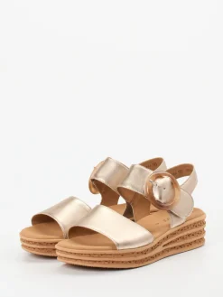 – Keilsandalette aus Metallicleder farben*Gabor Outlet