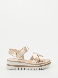 – Keilsandalette aus Metallicleder in Rosé*Gabor Best