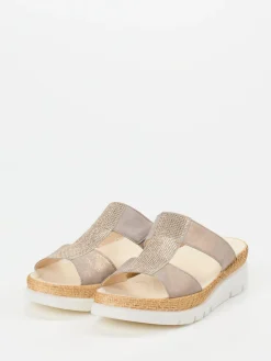 – Komfort-Pantoletten aus Veloursleder Taupe*Gabor Hot