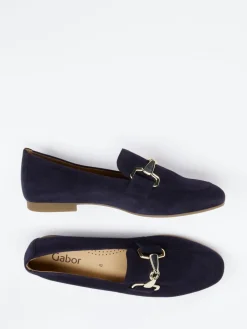 Damen Gabor – Loafer aus Veloursleder Dunkel