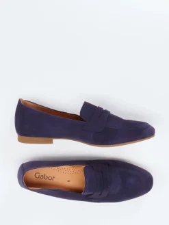 Damen Gabor – Loafer aus Veloursleder in Dunkelviolett