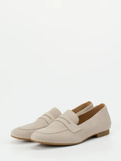 Damen Gabor – Loafer aus Veloursleder in Beigegrau