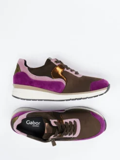 Damen Gabor Comfort Gabor – Low-Top Sneaker aus Stretch und Veloursleder