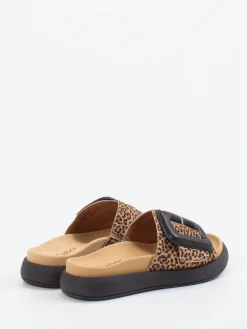 Damen Gabor – Pantolette aus geprägtem Leder in Leoprint