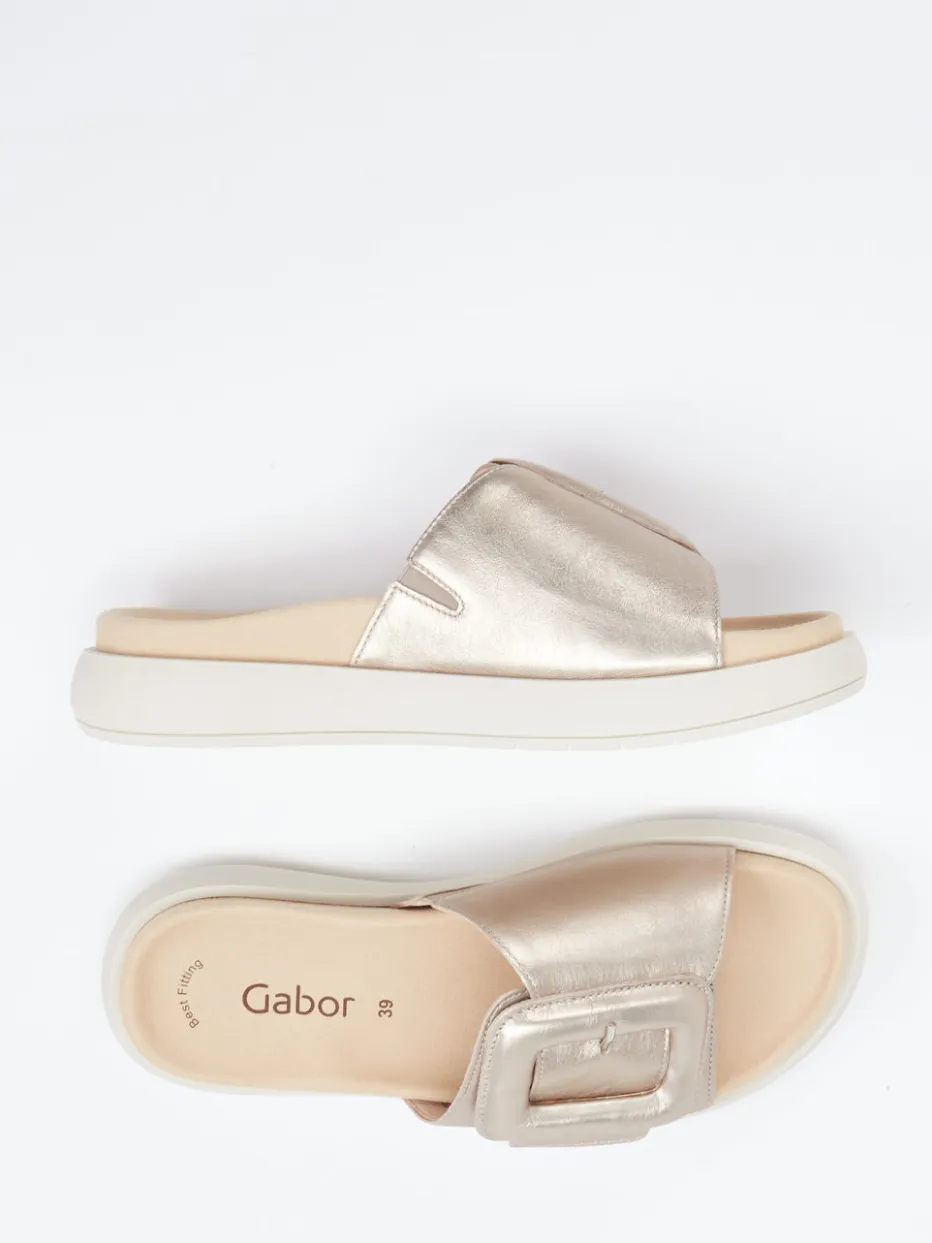 Damen Gabor – Pantolette aus Metallicleder farben