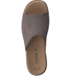 – Pantolette aus Nubukleder in Taupegrau*Gabor Best