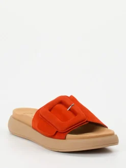 Damen Gabor – Pantolette aus Veloursleder in Tomatenrot