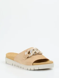 Damen Gabor – Pantolette aus Veloursleder mit Gliederkette