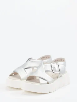 Damen Gabor – Plateau-Sandale aus Metallicleder