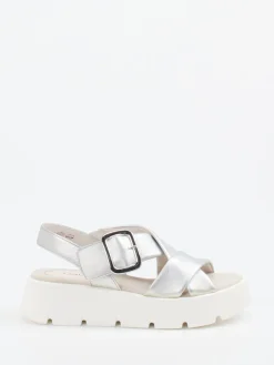 Damen Gabor – Plateau-Sandale aus Metallicleder