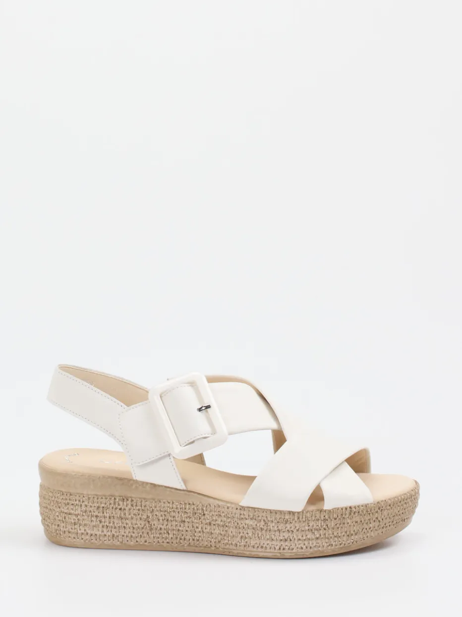 – Plateau-Sandalen aus Lammleder Off-White*Gabor Outlet