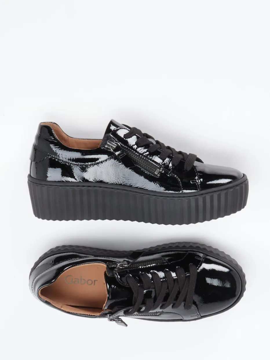 Damen Gabor – Plateau-Sneaker aus Lackleder