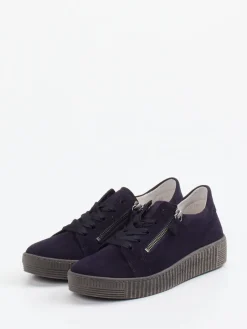 – Plateau-Sneaker aus Veloursleder Dunkel*Gabor New