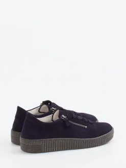 – Plateau-Sneaker aus Veloursleder Dunkel*Gabor New