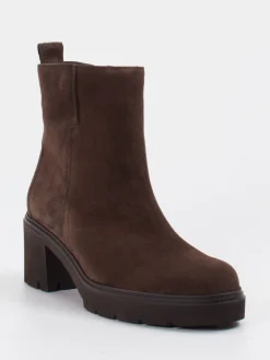 Damen Gabor – Plateau-Stiefelette aus Veloursleder Dunkel