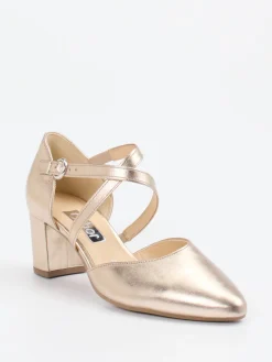 Damen Gabor – Riemchenpumps aus Metallicleder farben