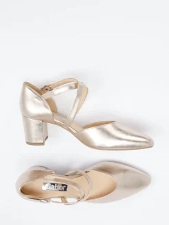 Damen Gabor – Riemchenpumps aus Metallicleder farben