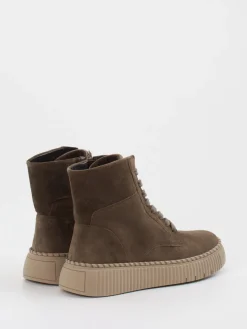 Damen Gabor – Schnürboots aus Veloursleder in Taupe