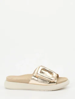 Damen Gabor – Slide-Pantolette aus Metallicleder farben