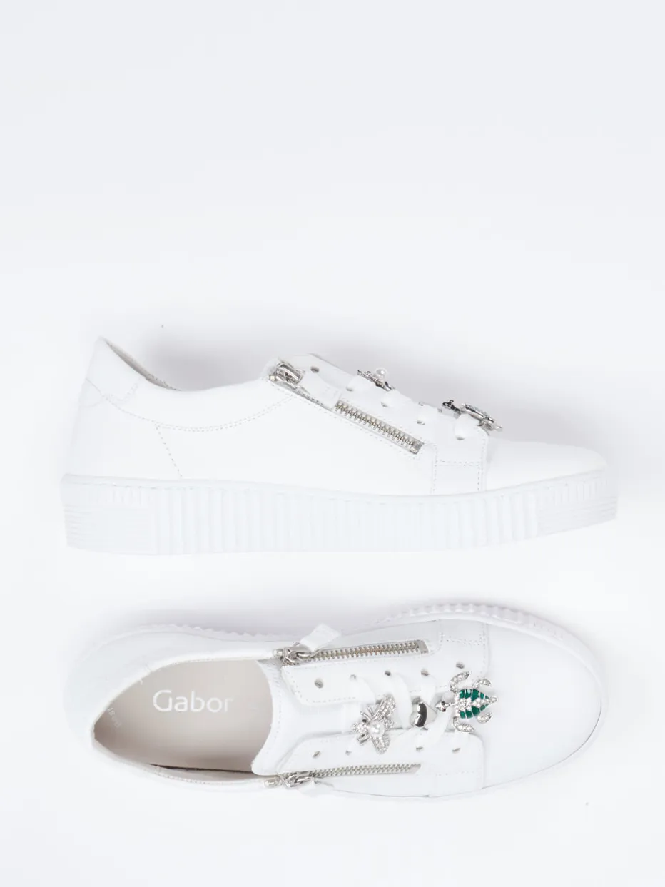 Damen Gabor – Sneaker aus Kalbleder mit Schmuckdetails
