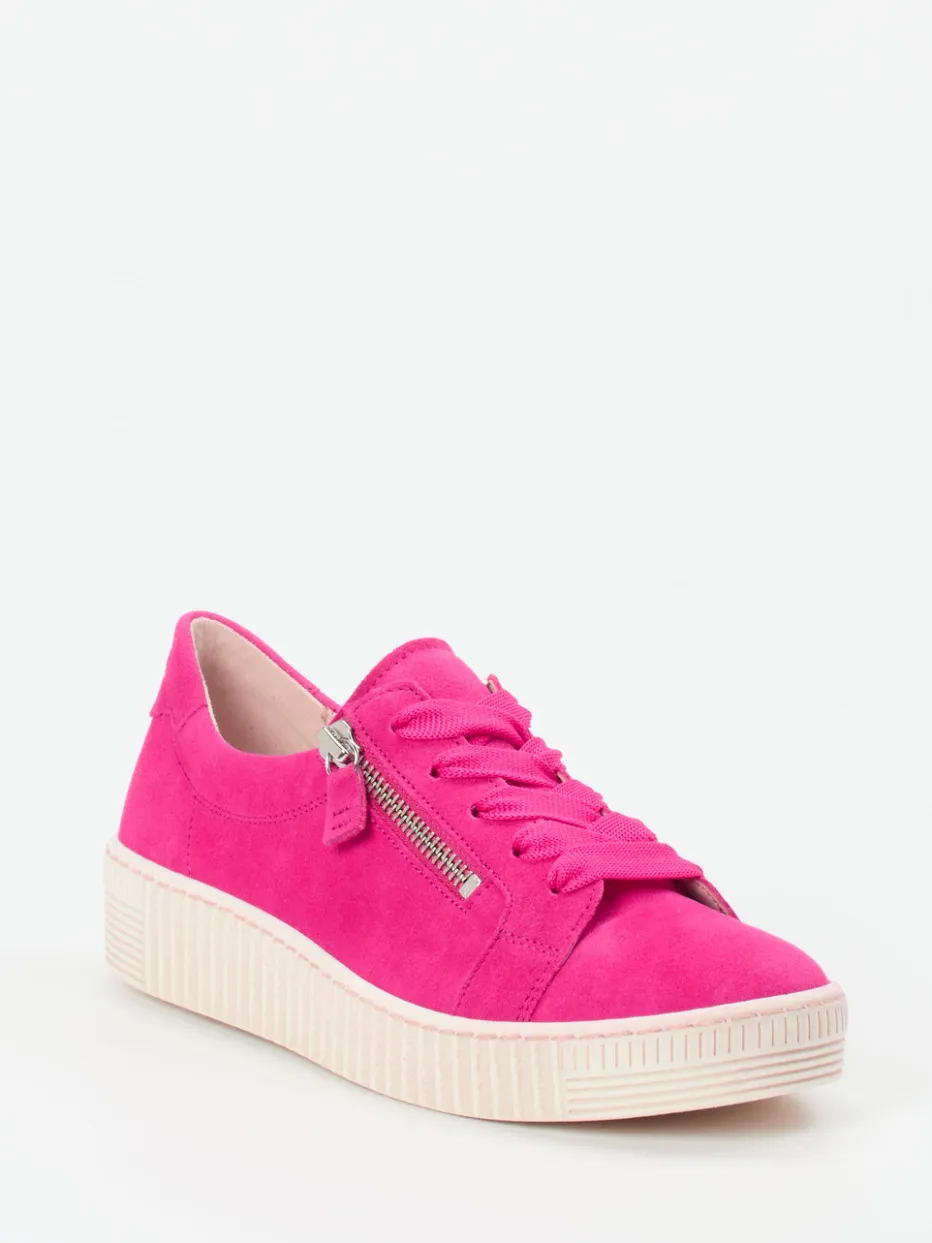 Damen Gabor – Sneaker aus Veloursleder in Fuchsia