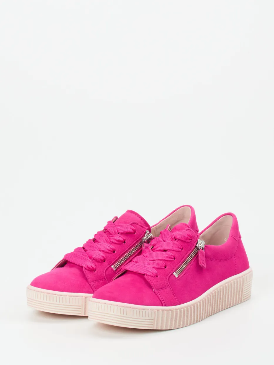 Damen Gabor – Sneaker aus Veloursleder in Fuchsia