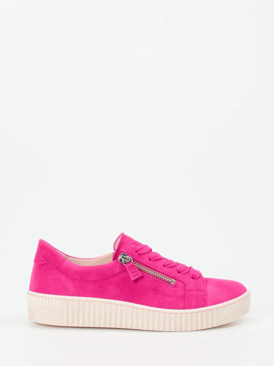 Damen Gabor – Sneaker aus Veloursleder in Fuchsia