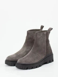 – Stiefelette aus Veloursleder in Stein*Gabor