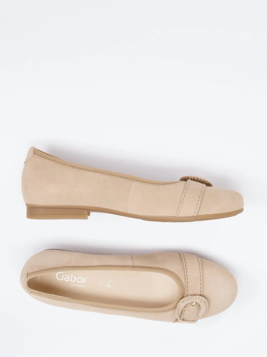 Damen Gabor Comfort – Ballerinas aus Veloursleder