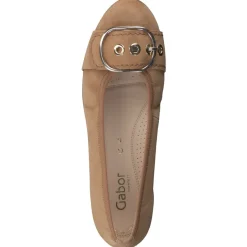 Damen Gabor Comfort – Ballerinas aus Veloursleder hell
