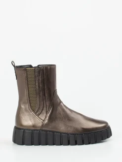 Damen Gabor Comfort – Chelsea Boots aus Metallicleder bronze