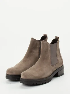 Damen Gabor Comfort – Chelsea-Stiefelette aus Veloursleder Taupe