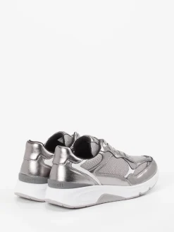 Damen Gabor Comfort – Chunky-Sneaker aus Metallicleder silber