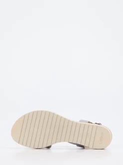 Damen Gabor Comfort – Keilsandaletten aus Metallicleder Lavendelgrau