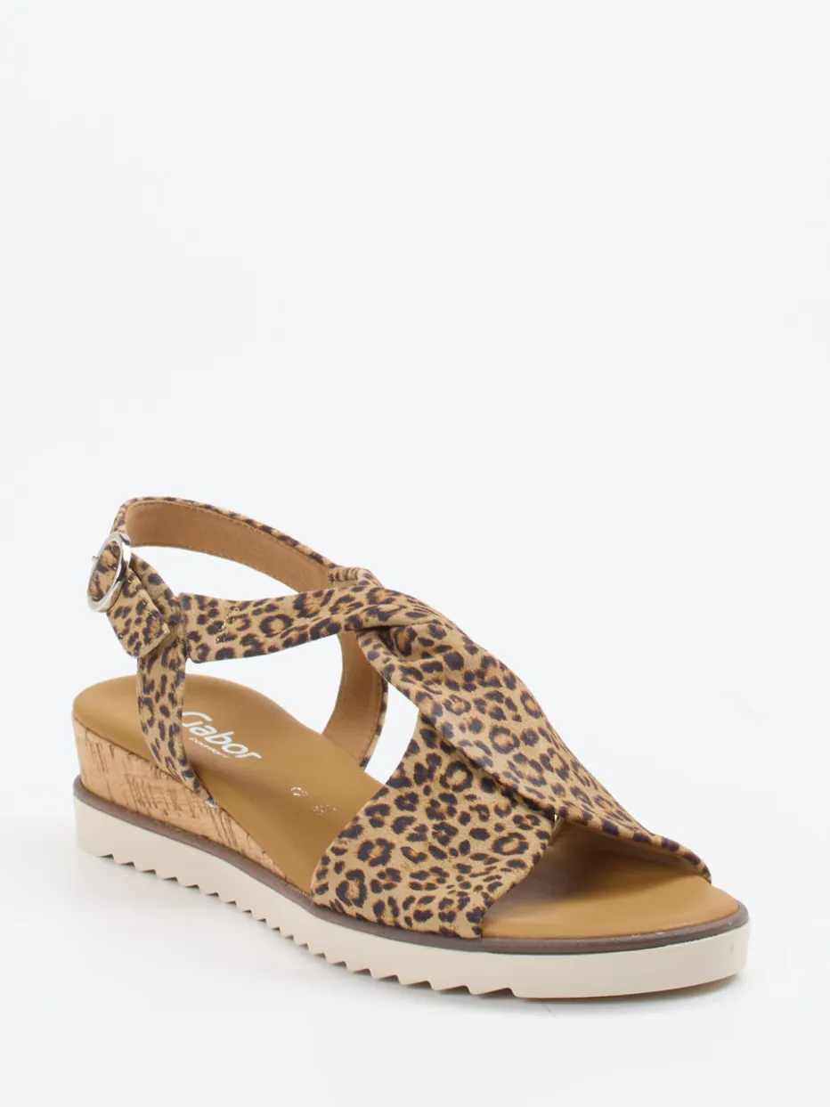– Keilsandalette aus Leder im Leoprint*Gabor Comfort Best