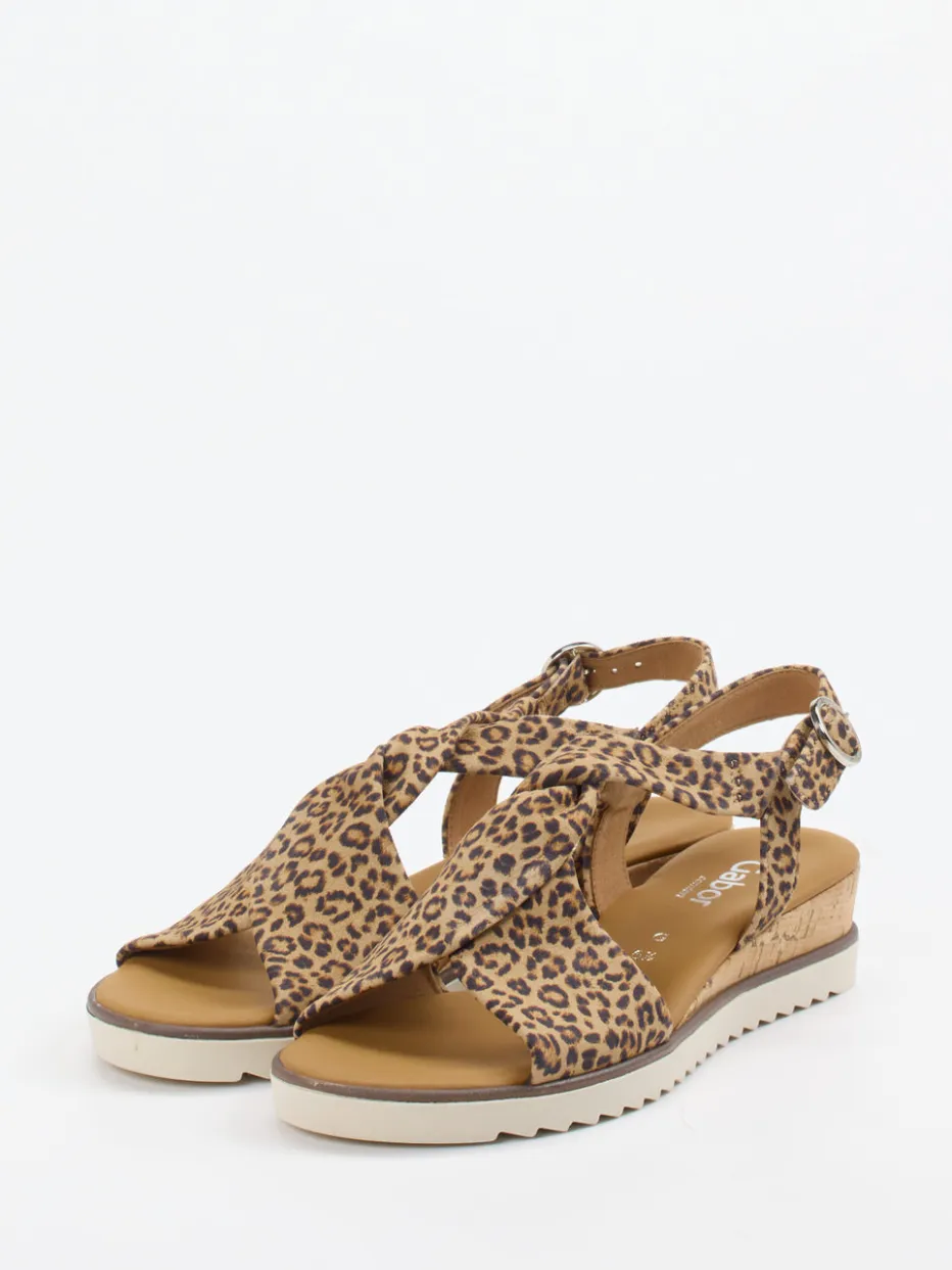 – Keilsandalette aus Leder im Leoprint*Gabor Comfort Best