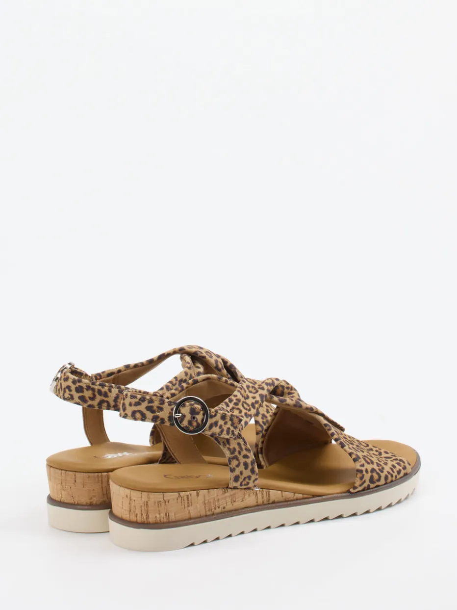 – Keilsandalette aus Leder im Leoprint*Gabor Comfort Best