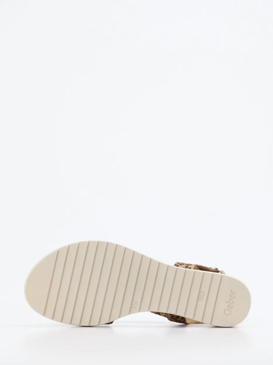 – Keilsandalette aus Leder im Leoprint*Gabor Comfort Best