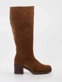 Damen Gabor Comfort – Kniestiefel aus Veloursleder cognac