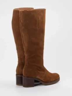 Damen Gabor Comfort – Kniestiefel aus Veloursleder cognac
